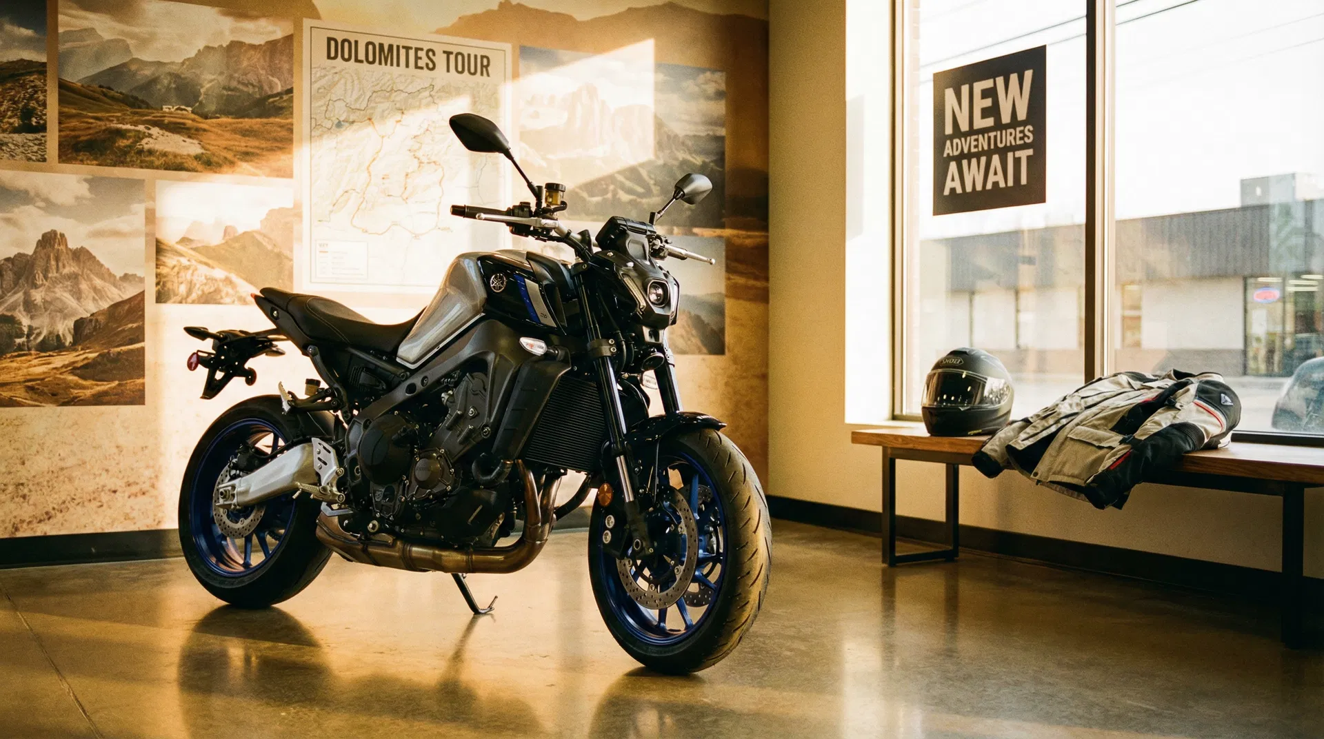Neue Yamaha MT-09 SP vor einer Bergkulisse